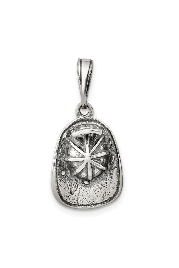 925 Sterling Silver Antiqued Fireman's Helmet Charm Pendant for Men(L- 0.75 in, W-0.48 in)