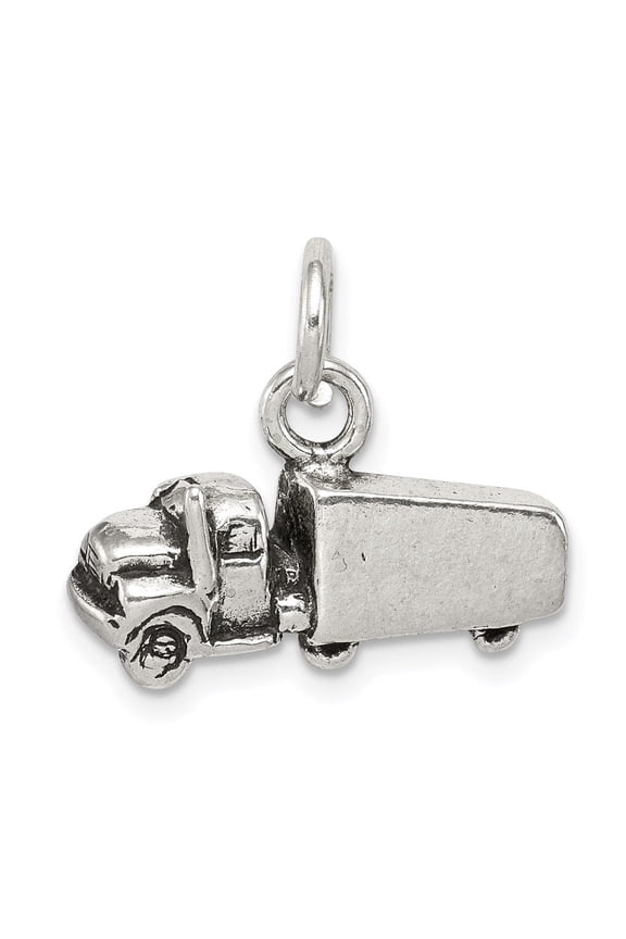 925 Sterling Silver Antiqued Truck Charm Pendant for Men