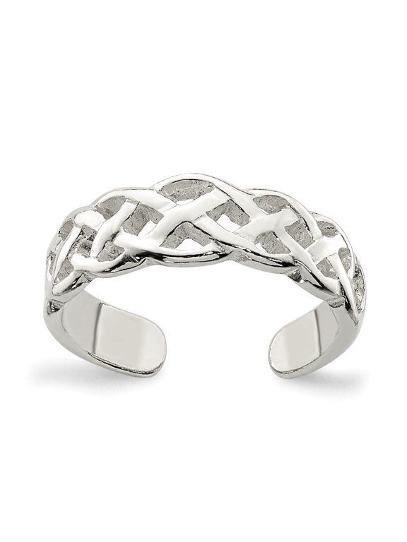 925 Sterling Silver Celtic Weave Toe Ring for Women