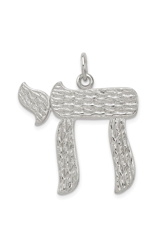 Diamond2Deal 925 Sterling Silver Chai Pendant for Women (L- 1.07 inch, W- 1.11 inch)