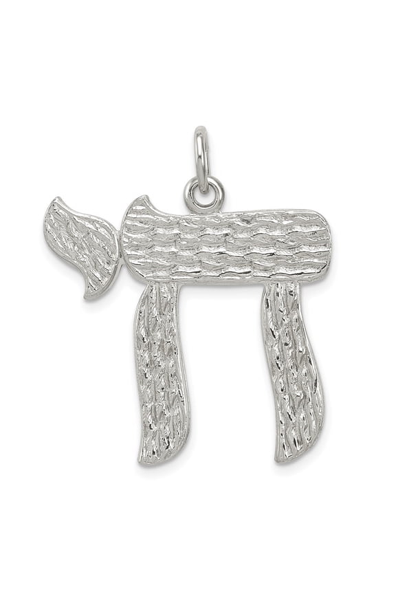 Diamond2Deal 925 Sterling Silver Chai Pendant for Women (L- 1.07 inch, W- 1.11 inch)