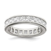 Diamond2Deal 925 Sterling Silver Clear Cubic Zirconia Eternity Wedding Band Ring Size 7 for Women