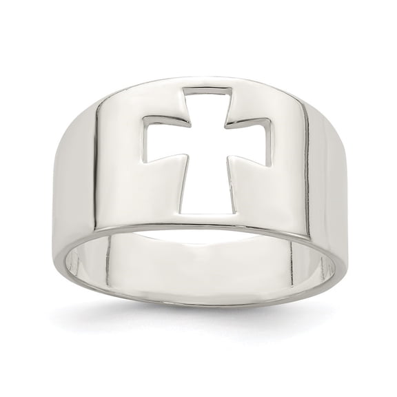 Diamond2Deal 925 Sterling Silver Cross Ring Size 6 for Women
