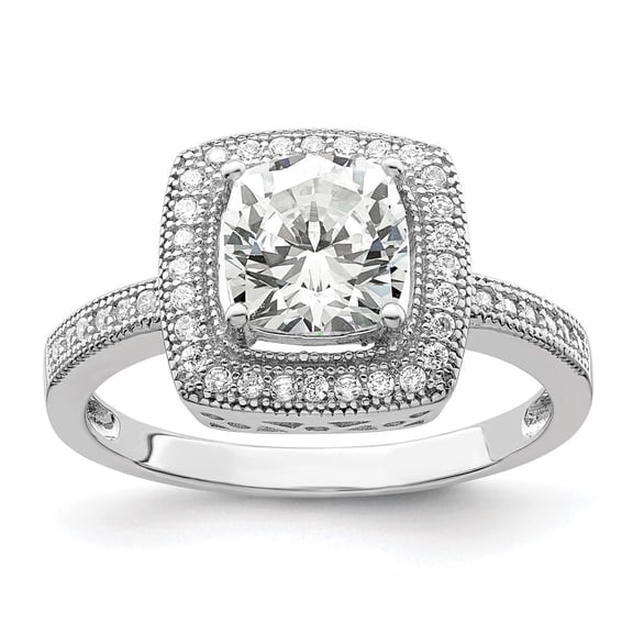 Diamond2Deal 925 Sterling Silver Cubic Zirconia Ring Size 7 for Women