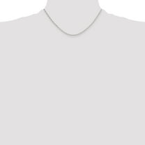 Diamond2Deal 925 Sterling Silver Diamond-Cut 2mm Mariner Link Chain Necklace for Women 16"