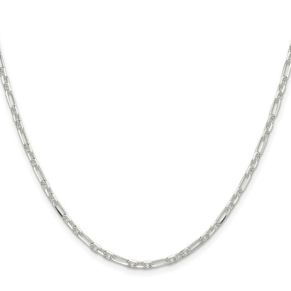 Diamond2Deal 925 Sterling Silver Diamond-Cut 3mm 3 Short Plus 1 Long Cable Link Chain Necklace for Men 18"