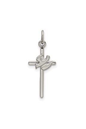 925 Sterling Silver Dove Cross Pendant for Women (L- 0.87 in, W- 0.42 in)