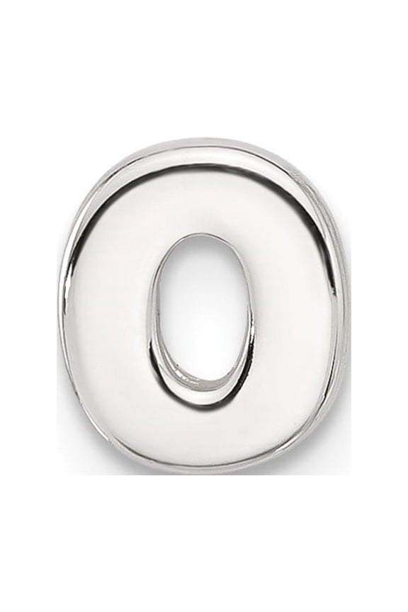 925 Sterling Silver E-coated Letter O Slide Charm Pendant for Women (L- 0.3 in)