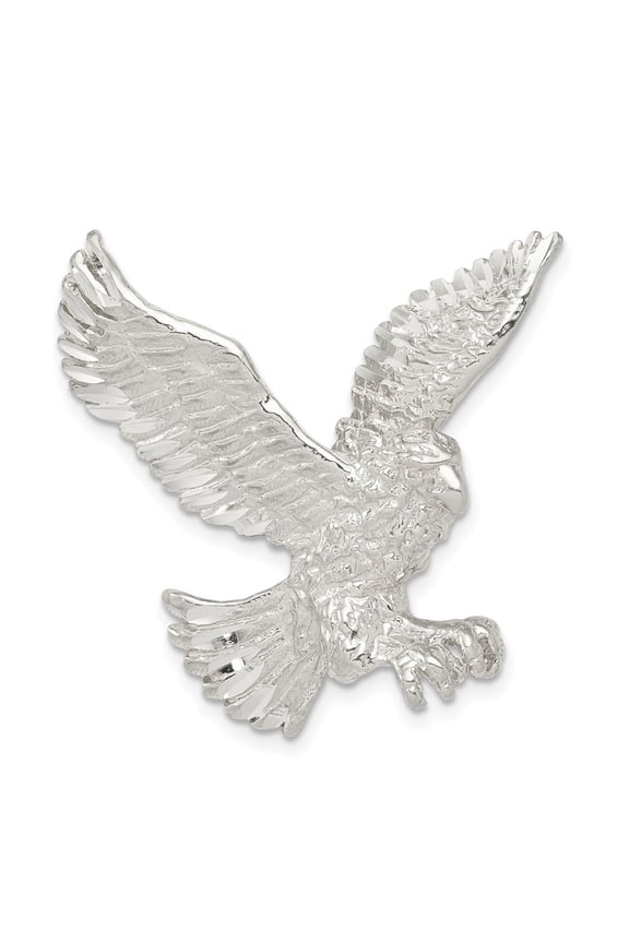925 Sterling Silver Eagle Charm Pendant for Men (L- 1.3 inch, W- 1.19 inch)