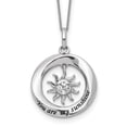 thumbnail image 1 of Diamond2Deal 925 Sterling Silver Enamel YOU ARE MY SUNSHINE Crystal Sun Chain Pendant Necklace for Men 18", 1 of 6