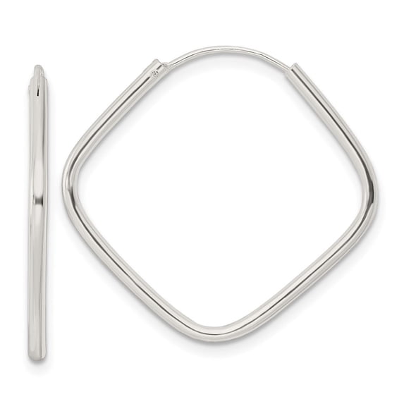 Diamond2Deal 925 Sterling Silver Endless Square Hoop Earrings for Women (L- 1.07 inch, W- 1.12 inch)