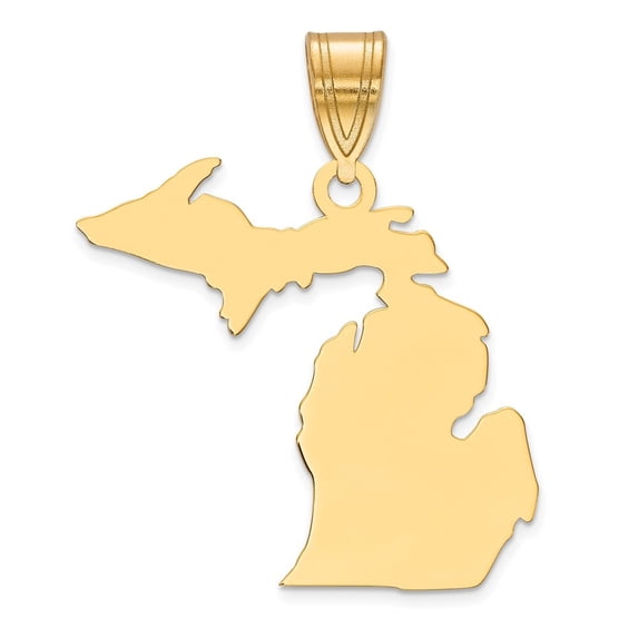 Diamond2Deal 925 Sterling Silver /Gold-Plated Michigan State Pendant for Women