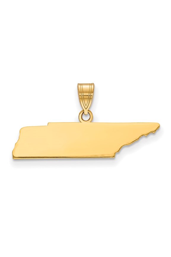 925 Sterling Silver /Gold-Plated Tennessee State Pendant for Women