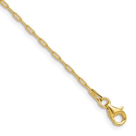 Diamond2Deal 925 Sterling Silver Gold-tone 1.65mm Paperclip Link 16in w/2in ext Necklace for Women 18"