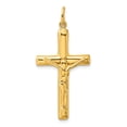 thumbnail image 1 of Diamond2Deal 925 Sterling Silver Gold-tone Crucifix Cross Pendant for Women (L- 1.45 in, W- 0.8 in), 1 of 4