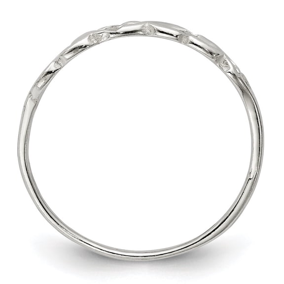 Diamond2Deal Mother's Day Gift 925 Sterling Silver Heart Ring Valentine Day Gift for Women Size 6