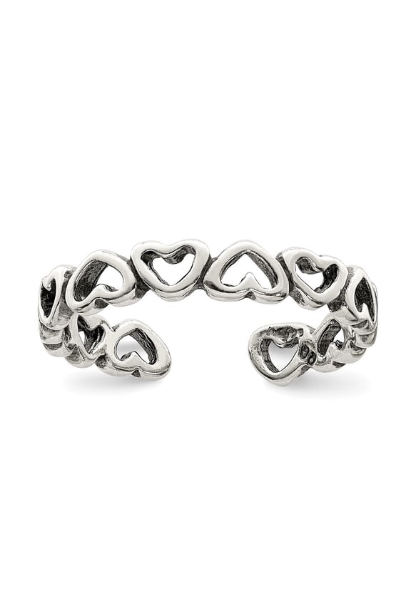 925 Sterling Silver Heart Toe Ring for Women