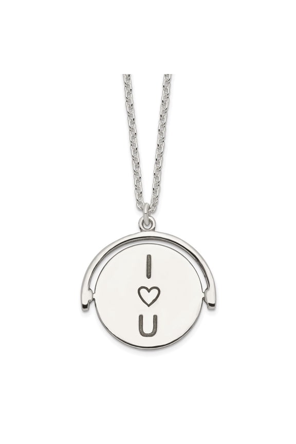 Diamond2Deal 925 Sterling Silver I Love You Forever Chain Pendant Necklace for Women 16"