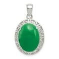 thumbnail image 1 of Diamond2Deal 925 Sterling Silver Jade Greek Key Pendant for Women, 1 of 1