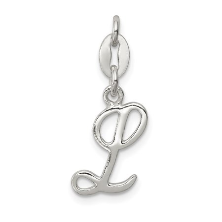 Diamond2Deal 925 Sterling Silver Letter L Initial Charm Pendant for Women