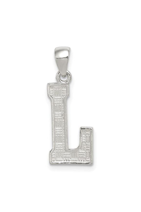 925 Sterling Silver Letter L Initial Pendant for Women (L- 0.99 in)