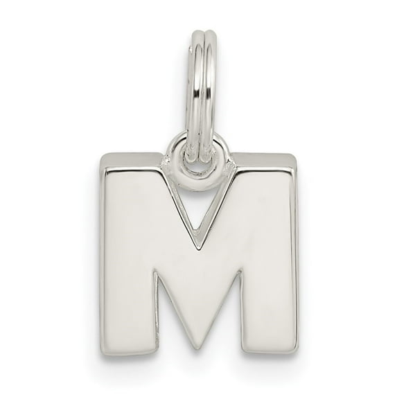 Diamond2Deal 925 Sterling Silver Letter M Initial Charm Pendant for Women