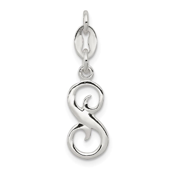 Diamond2Deal 925 Sterling Silver Letter S Initial Charm Pendant for Women