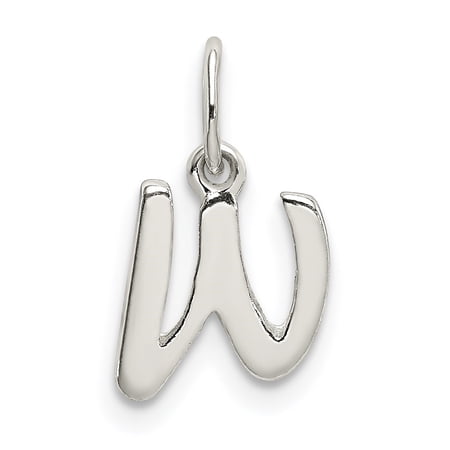 Diamond2Deal 925 Sterling Silver Letter W Initial Charm Pendant for Women