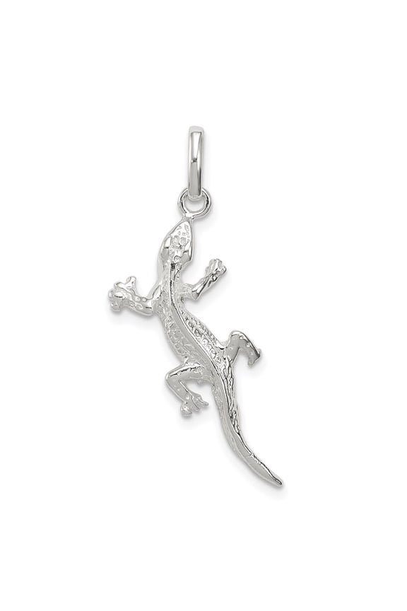 Diamond2Deal 925 Sterling Silver Lizard Charm Pendant for Men (L- 1.11 inch, W- 0.6 inch)