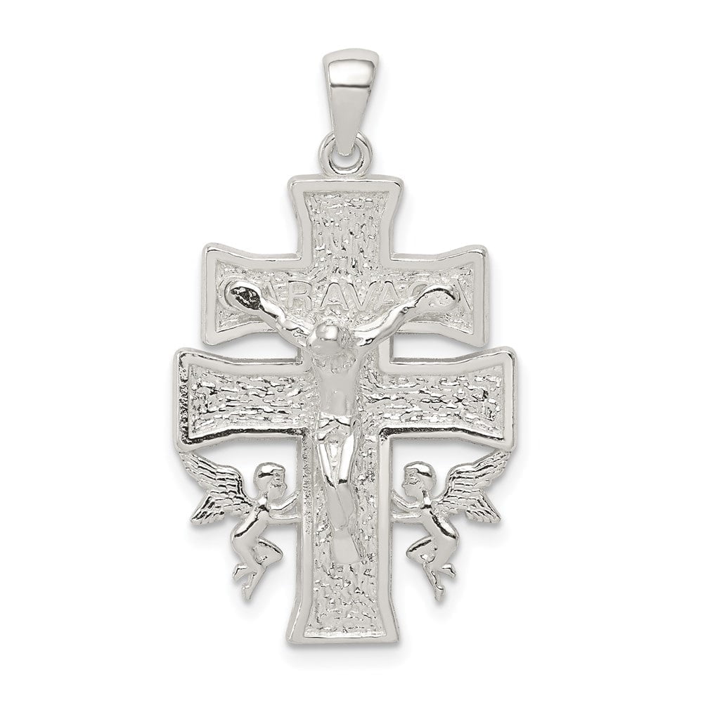 DIAMOND2DEAL INC Diamond2Deal Sterling Silver Mini Caravaca Crucifix Pendant for Women