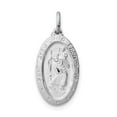 thumbnail image 1 of Diamond2Deal 925 Sterling Silver Platinum-Plated St. Christopher Medal Pendant for Women, 1 of 1