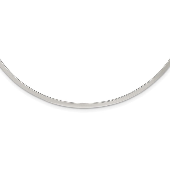 Diamond2Deal 925 Sterling Silver Polished 3mm Collar Necklace for Women 15"