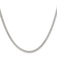 thumbnail image 1 of Diamond2Deal 925 Sterling Silver Polished 3mm Double Diamond-Cut Curb Chain Necklace for Women 22", 1 of 6