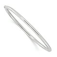 thumbnail image 1 of Diamond2Deal 925 Sterling Silver Polished 3mm Hinged Round Bangle Bracelet for Women 7.5", 1 of 4