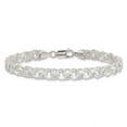 thumbnail image 1 of Diamond2Deal 925 Sterling Silver Polished 7.25mm Triple Rolo Charm Bracelet for Women 7", 1 of 8