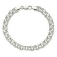 thumbnail image 1 of Diamond2Deal 925 Sterling Silver Polished 7mm Triple Link Charm Bracelet for Women 8", 1 of 5