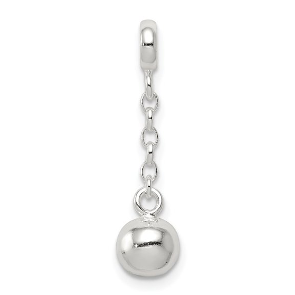 Diamond2Deal 925 Sterling Silver Polished Bead 1/2in Dangle Enhancer Pendant for Women