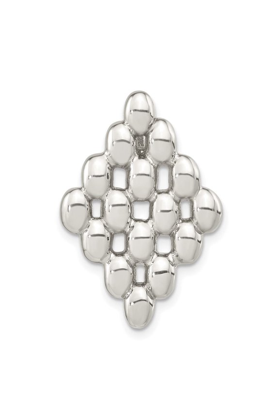 Diamond2Deal 925 Sterling Silver Polished Fancy Chain Slide Charm Pendant for Women (L- 1.13 inch, W- 0.77 inch)