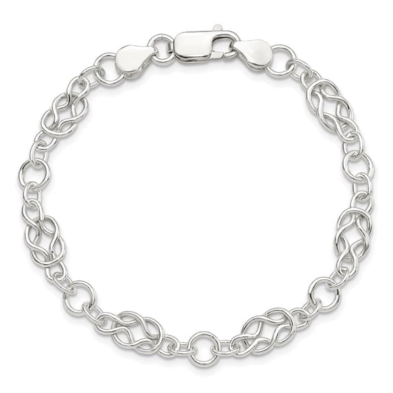 Diamond2Deal Mother's Day Gift 925 Sterling Silver Polished Fancy Knot-Link Bracelet for Women 7.5"
