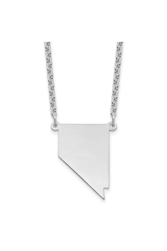 925 Sterling Silver Rh-plated Nevada State Necklace for Women