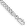 thumbnail image 1 of Diamond2Deal 925 Sterling Silver Rhodium-Plated 4.25mm Double Link Charm Bracelet for Women 8", 1 of 2