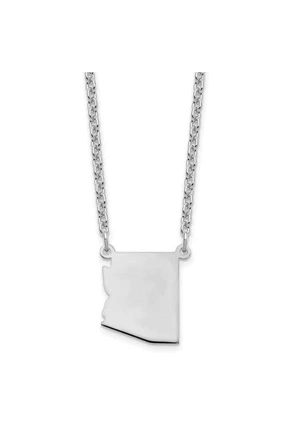 925 Sterling Silver Rhodium-Plated Arizona State Necklace for Women