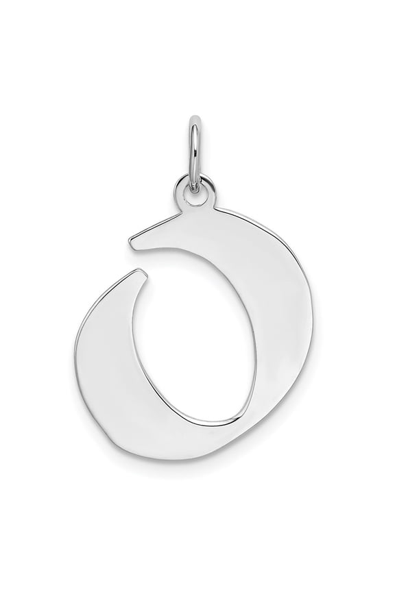 925 Sterling Silver Rhodium-Plated Artisan Block Letter O Initial Charm Pendant for Women