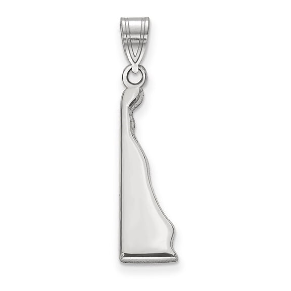 Diamond2Deal 925 Sterling Silver Rhodium-Plated Delaware State Pendant for Women