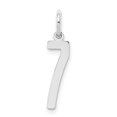 thumbnail image 1 of Diamond2Deal 925 Sterling Silver Rhodium-Plated Elongated Polished Number 7 Charm Pendant for Women, 1 of 1