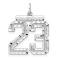 thumbnail image 1 of Diamond2Deal 925 Sterling Silver Rhodium-Plated Large #23 Charm Pendant for Women, 1 of 1