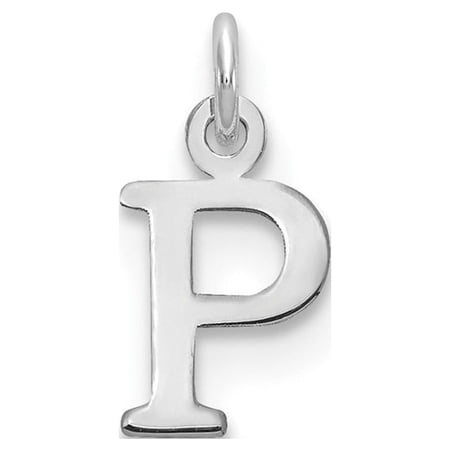 Diamond2Deal 925 Sterling Silver Rhodium-Plated Letter P Initial Charm Pendant for Women
