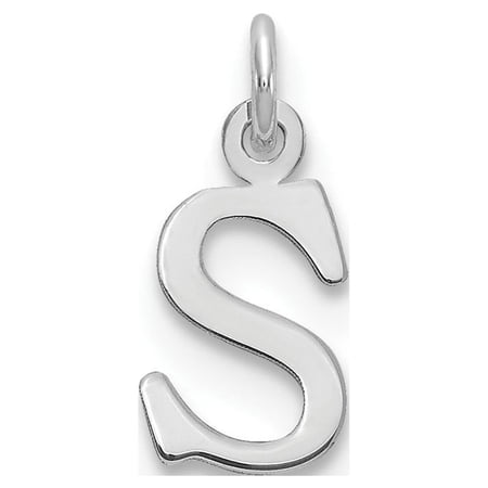 Diamond2Deal 925 Sterling Silver Rhodium-Plated Letter S Initial Charm Pendant for Women