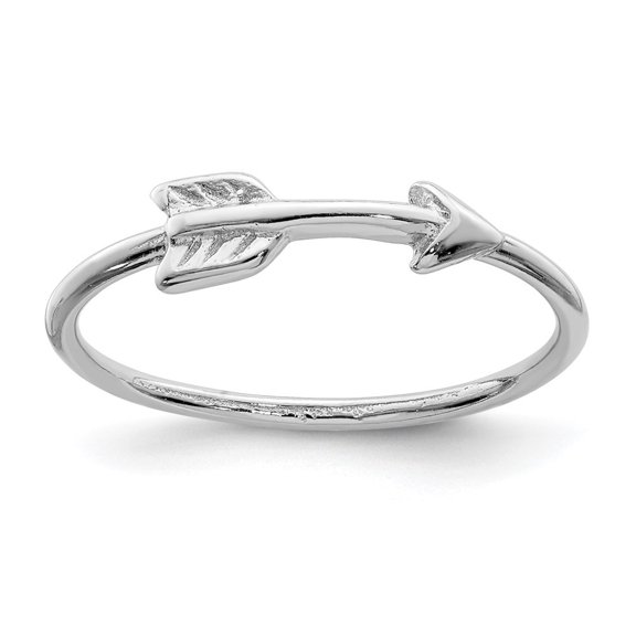 Diamond2Deal 925 Sterling Silver Rhodium Plated Polished Arrow Ring Size 7 for Women