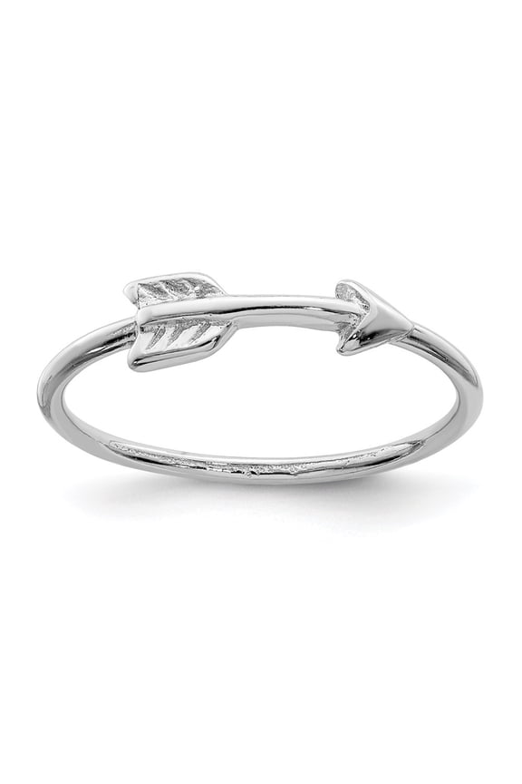 Sterling Silver Rhodium Plated Polished Arrow Ring Size 7 for Women